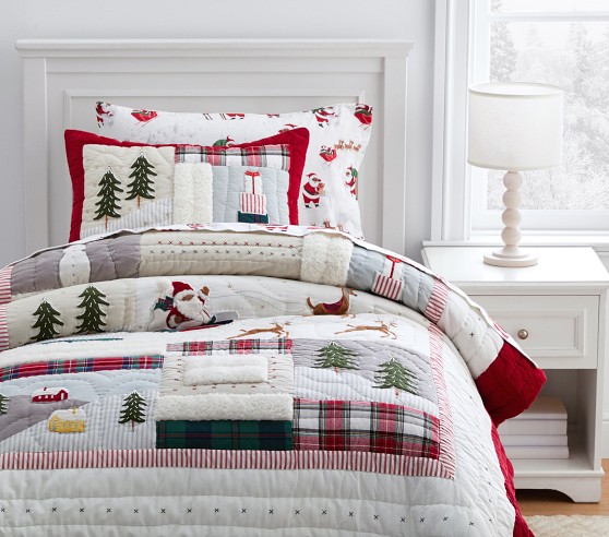 NEW Pottery Barn Kids Merry Santa Quilted Standard Sham ~  2019 HOLIDAY! 