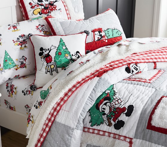Pottery Barn KIDS teen Disney Mickey Mouse Holiday standard quilted sham TRUCK 