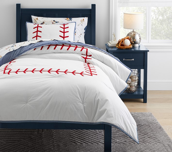 Baseball Stitch Comforter & Shams Pottery Barn Kids
