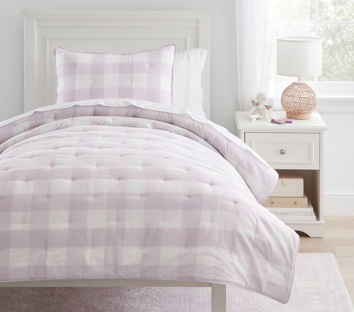 pink buffalo check quilt