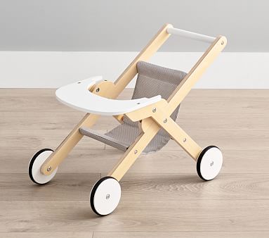 Wooden Pram For Girls Pretend Play Doll Push Chair or Wooden Cot 