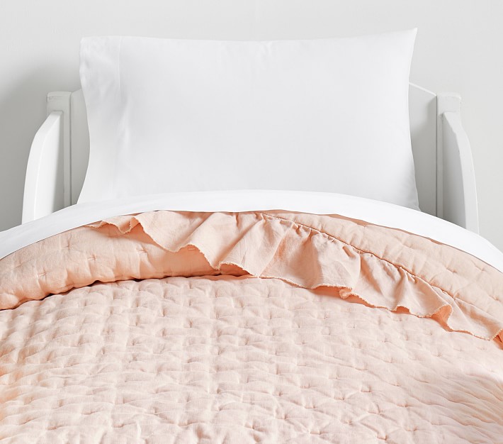 Ruffle Belgian Linen Toddler Bedding Pottery Barn Kids