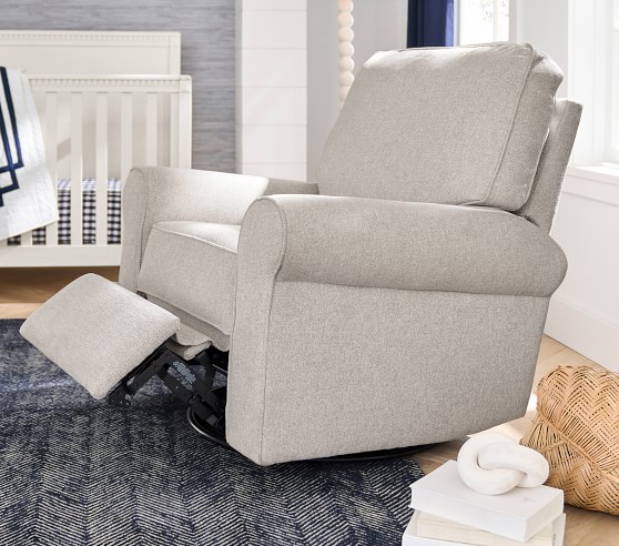 pottery barn comfort swivel glider recliner