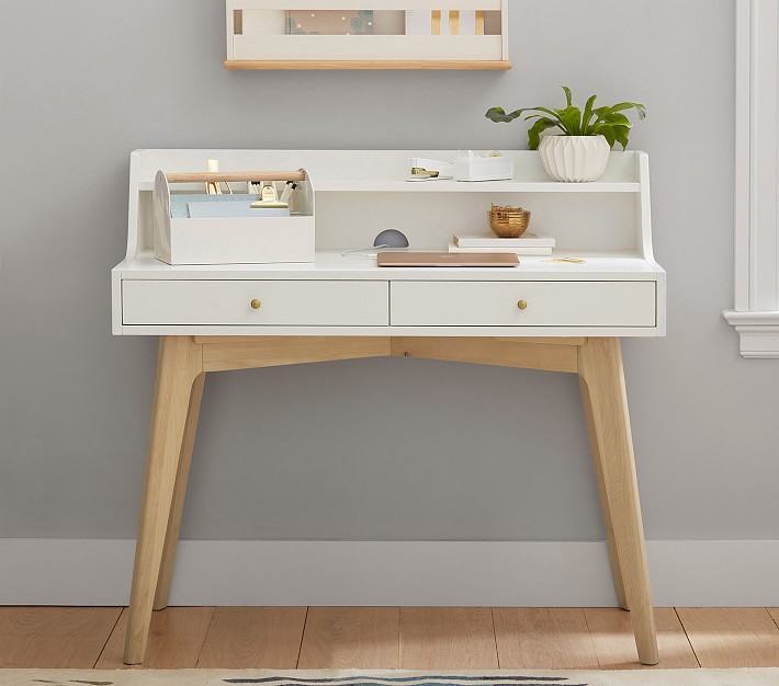 wood and gold metal sloan desk