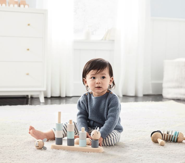 Plan Toys x pbk Bunny Stacker Baby Toys Pottery Barn Kids