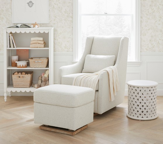 white glider with ottoman