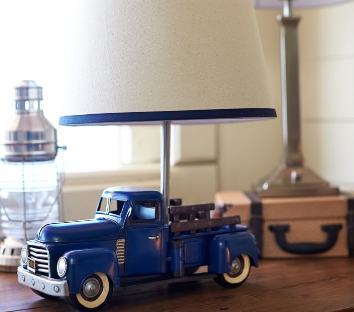 pottery barn dump truck lamp