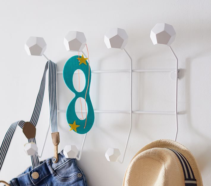 White Geometric Modern Wall Hook Pottery Barn Kids
