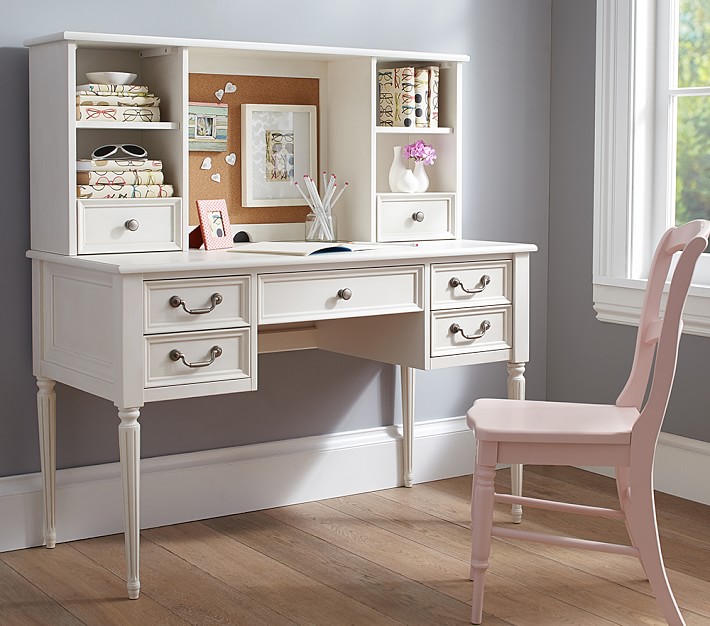 small desk with tall hutch