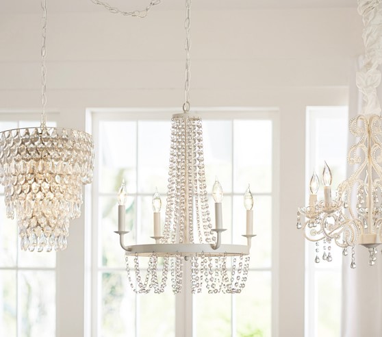 pottery barn white chandelier