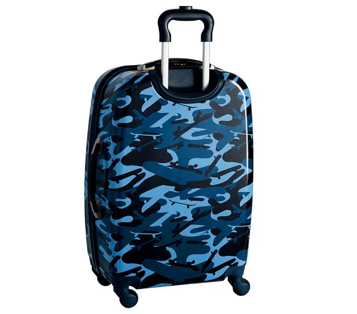 blue camo luggage