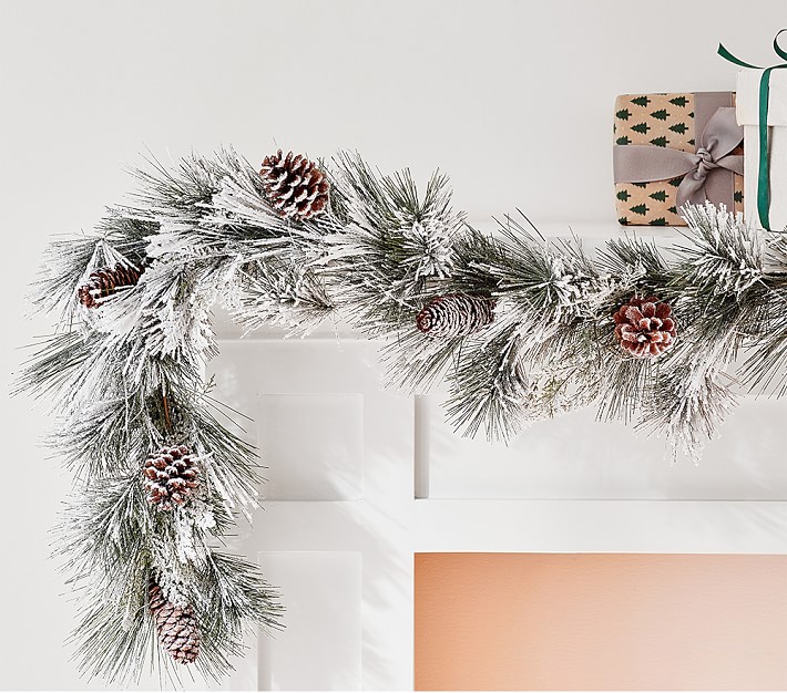 Frosted Pine Cone Garland | Pottery Barn Kids