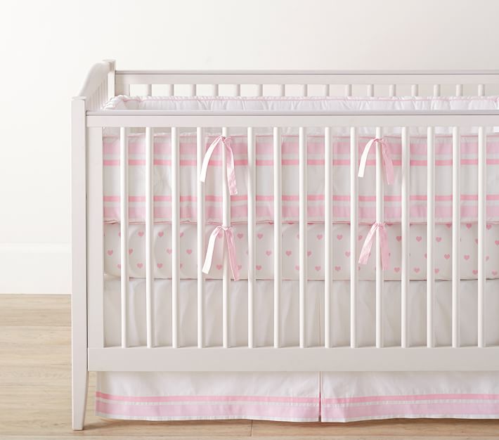 light pink crib bumper