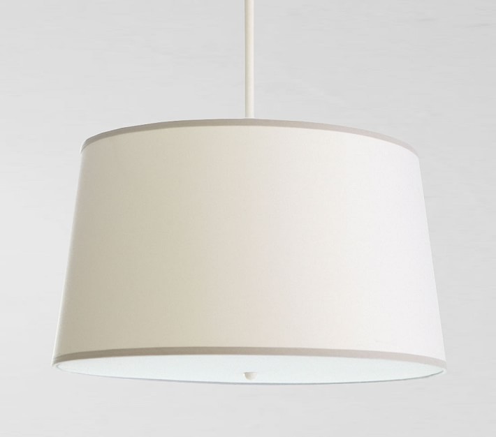 white drum shade flush mount