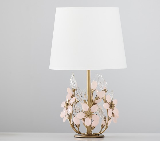 pottery barn pink lamp