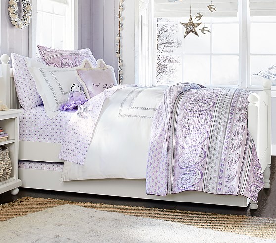 pottery barn purple duvet