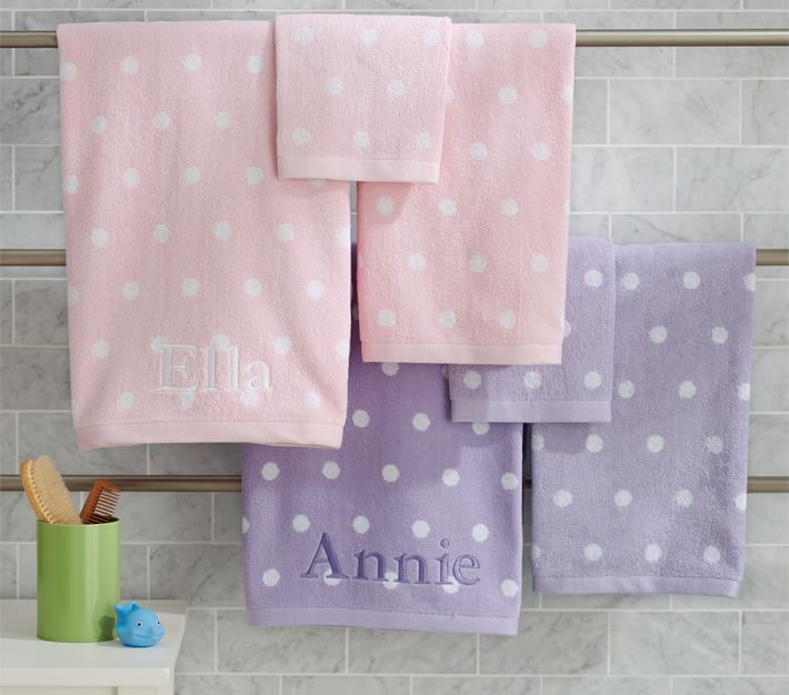 Polka Dot Kids Bath Towel Pottery Barn Kids