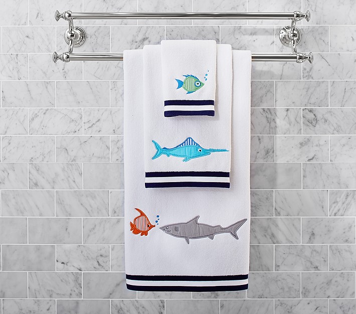 nautical bath towel set sea life