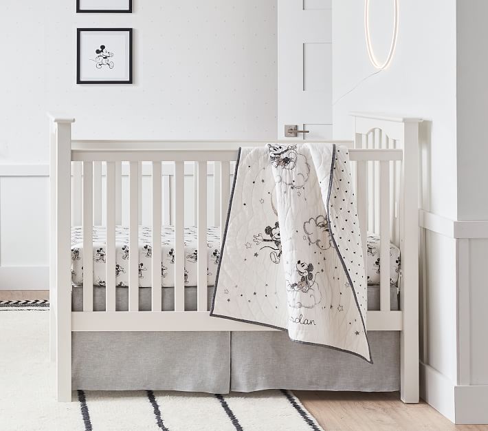Belgian Flax Linen Crib Skirt | Pottery 