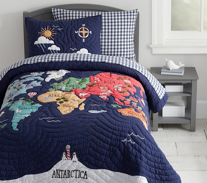 World Map Quilt \u0026 Shams | Pottery Barn Kids