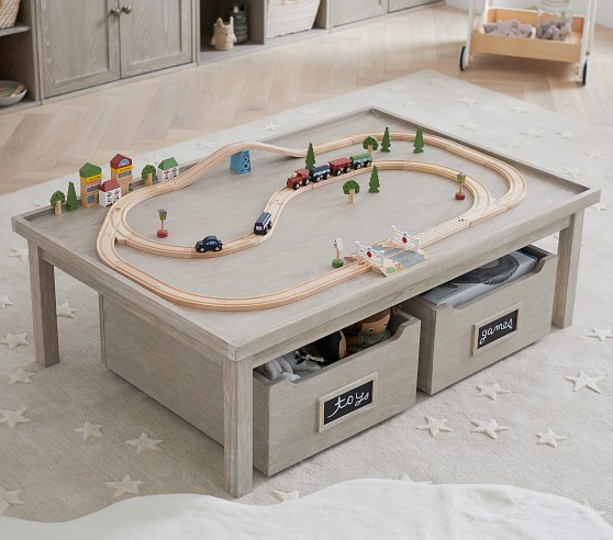 pottery barn play table with drawers