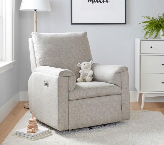 pottery barn swivel glider recliner