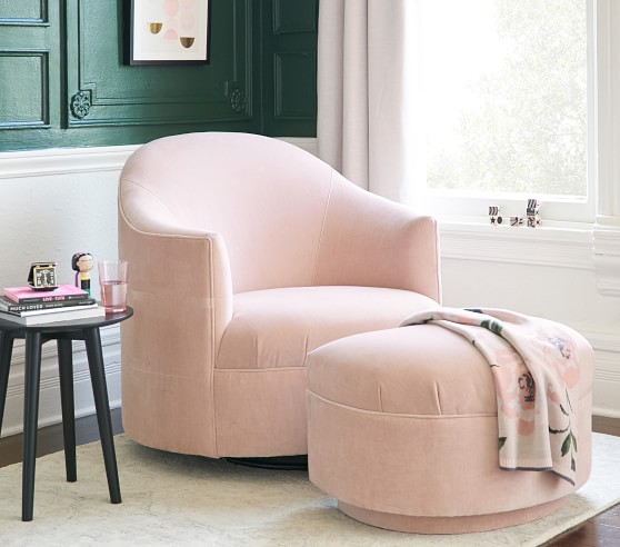 wells tufted leather swivel armchair