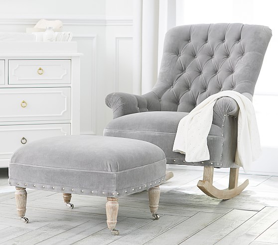 grey rocker and ottoman