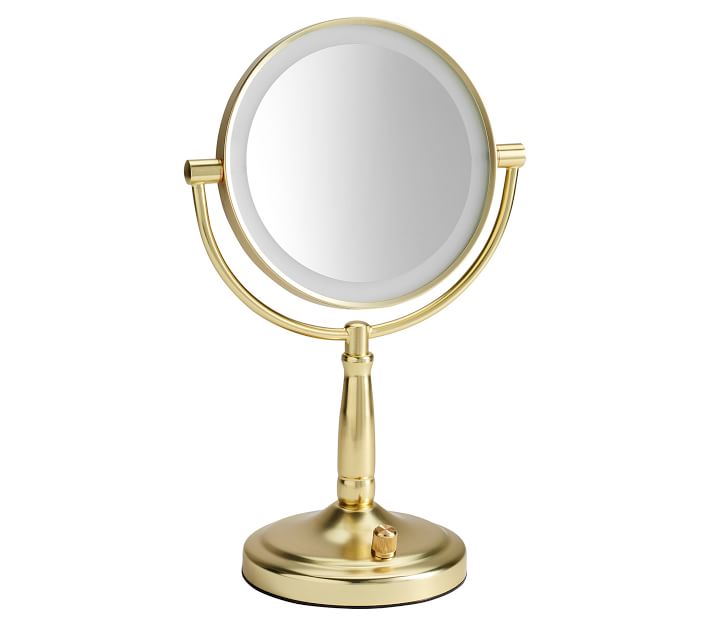 gold light up makeup mirror