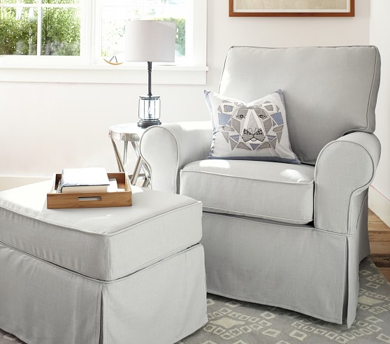 pottery barn comfort upholstered glider