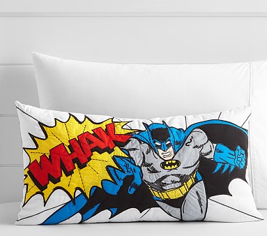 BATMAN™ Comic Lumbar Decorative Pillow | Pottery Barn Kids