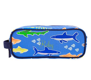 Mackenzie Bright Blue Sharks Glow-in-the-Dark Pencil Case | Pottery ...