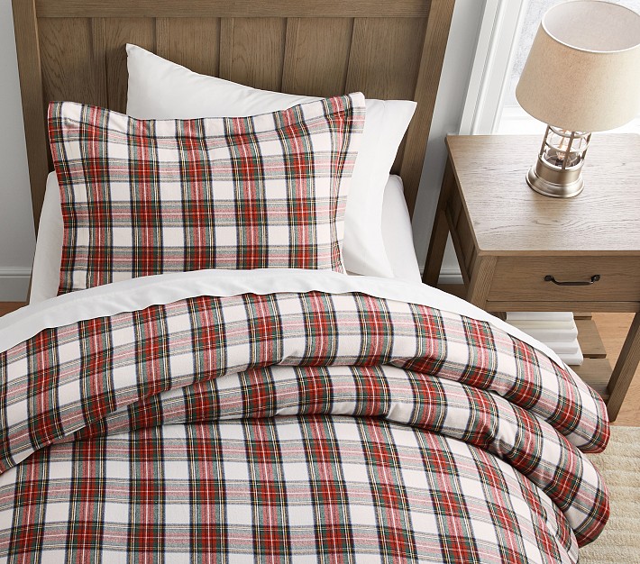 Stewart Plaid Flannel Duvet Cover & Shams Pottery Barn Kids