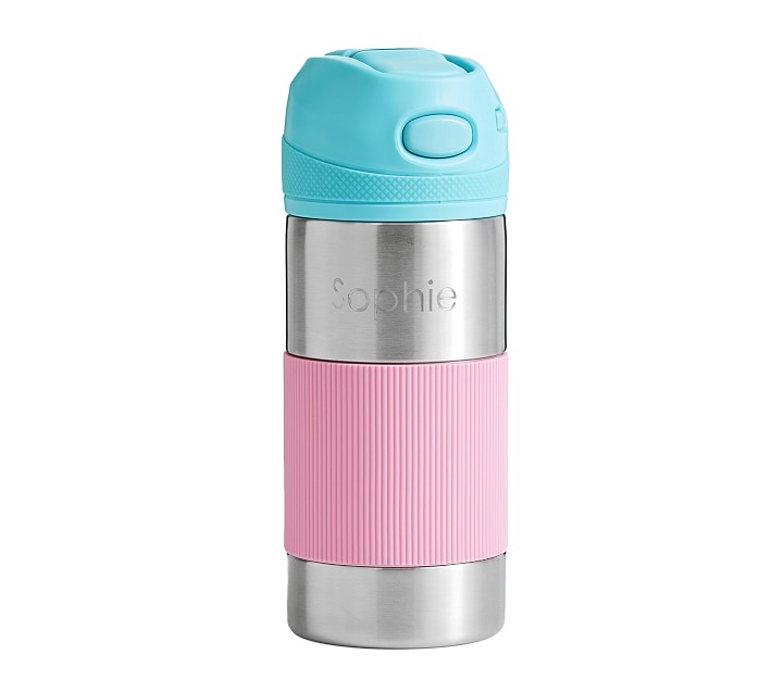 Pink/Aqua Astor Insulated Water Bottle | Pottery Barn Kids