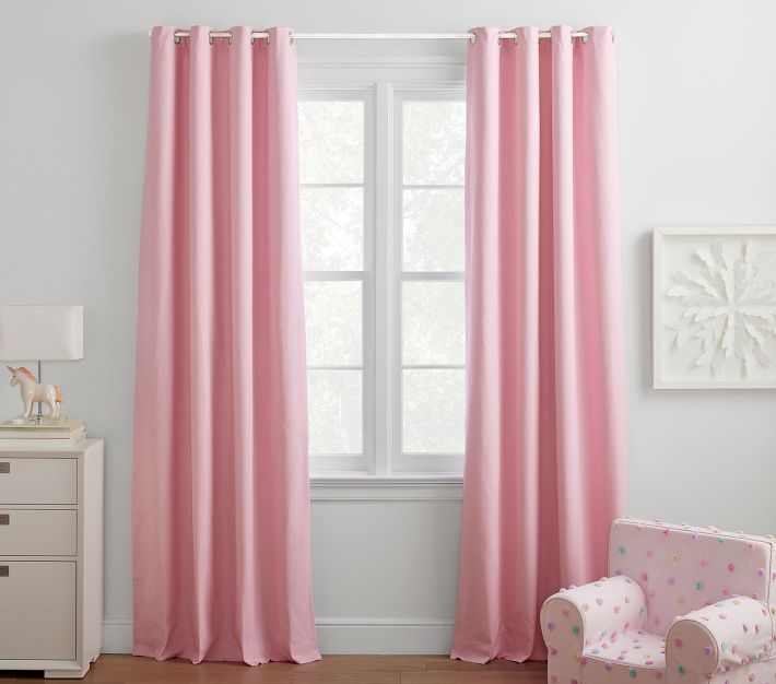 Quincy Cotton Canvas Grommet Blackout Curtain Panel Pottery Barn Kids