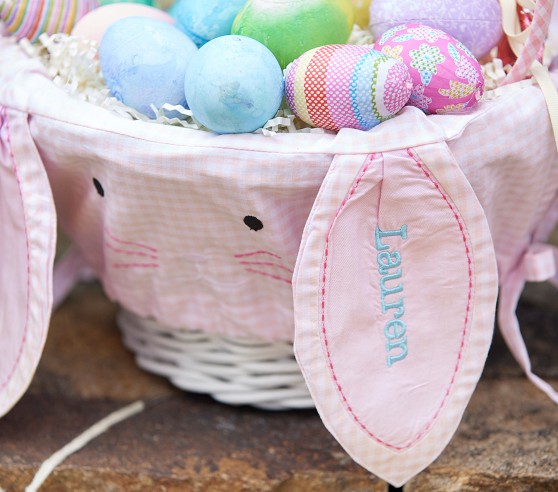 Gingham Bunny Face Easter Basket Liners | Pottery Barn Kids