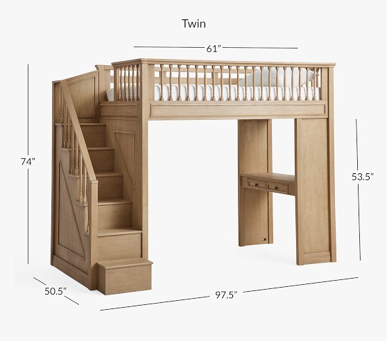 Fillmore Stair Loft Bed For Kids | Pottery Barn Kids