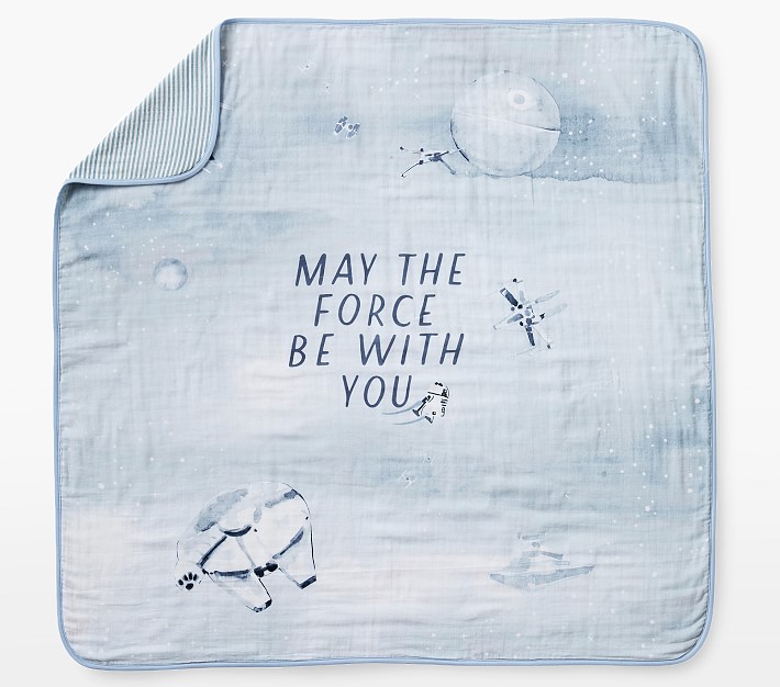 Star Wars™ Oversized Organic Muslin Baby Blanket Pottery Barn Kids