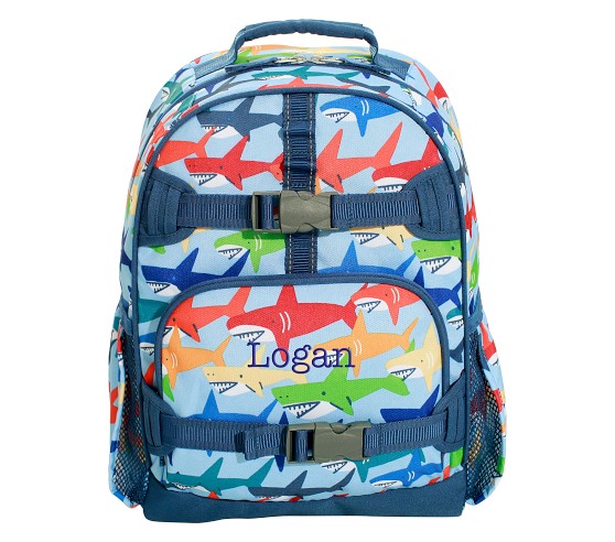 Mini Sac à Dos Pottery Barn Kids Pour Garçon - Motif Requins Bleu - Personnalisé Teagan - Neuf Sans étiquette