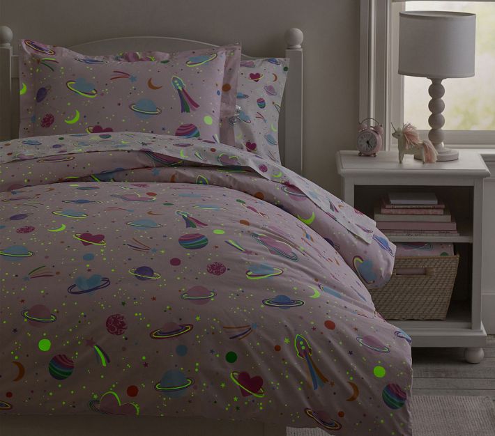 Galaxy Heart GlowintheDark Duvet Cover & Shams Pottery Barn Kids