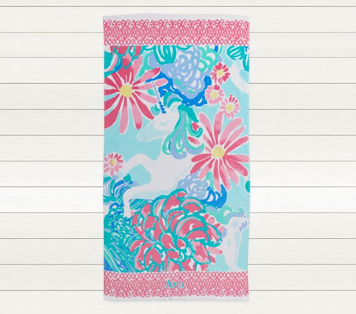 Lilly Pulitzer Unicorns In Bloom Kid Beach Towel Pottery Barn Kids