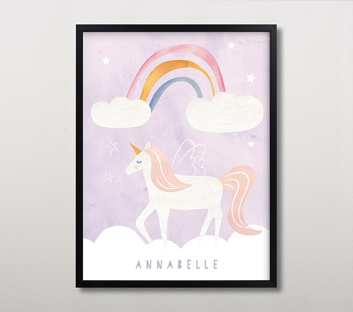 Minted® Dreamy Unicorn Personalized Wall Art by Teju Reval Pottery