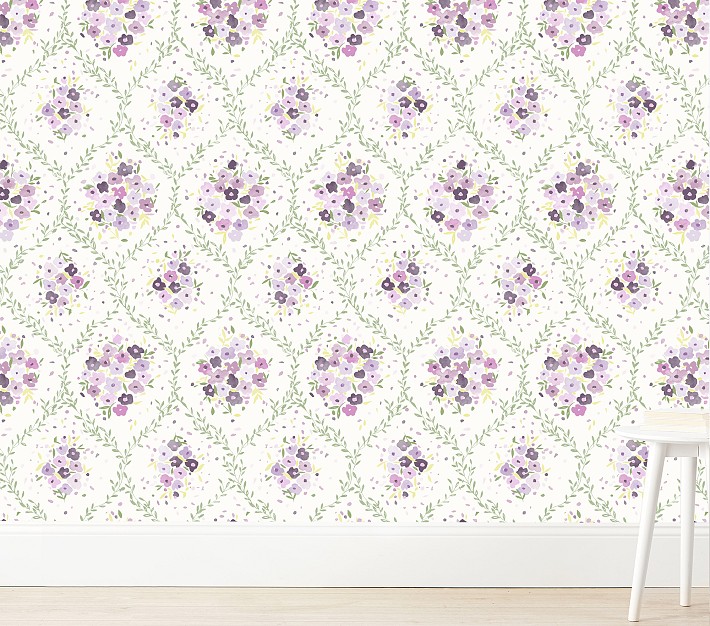 Lavender Trellis Wallpaper Pottery Barn Kids