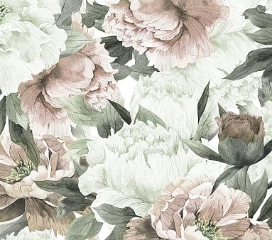 Anewall Blush Floral Temporary Modern Wallpaper | Pottery Barn Kids