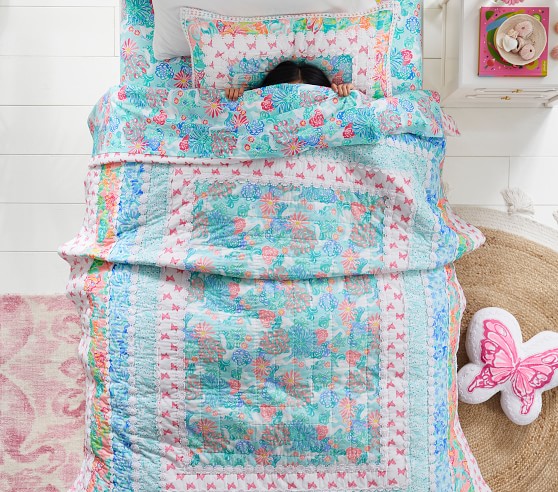 Lilly Pulitzer Unicorn Patchwork Quilt & Shams | Pottery Barn Kids
