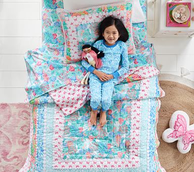 Lilly Pulitzer Unicorn Patchwork Quilt & Shams | Pottery Barn Kids