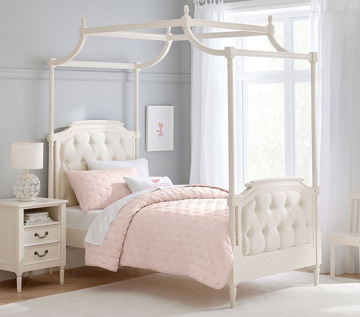 Blythe Kids Tufted Canopy Bed Pottery Barn Kids