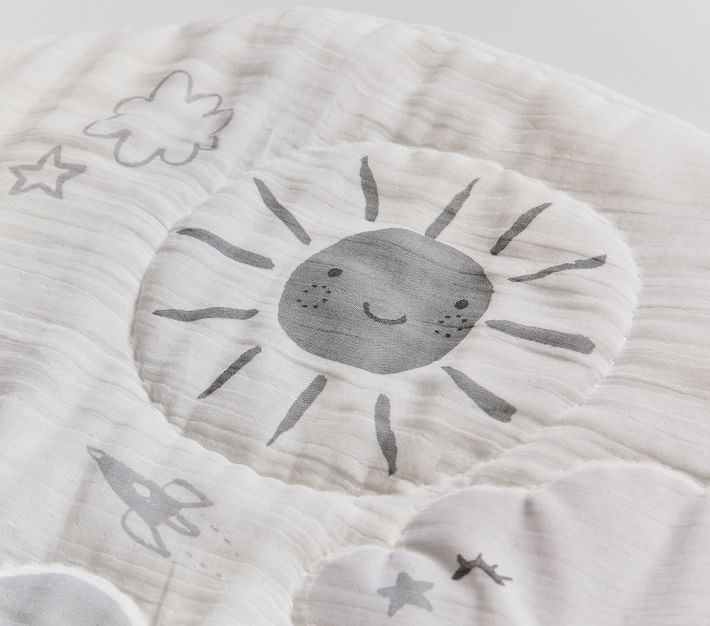 Skye Moon & Stars Muslin Travel Play Mat Pottery Barn Kids