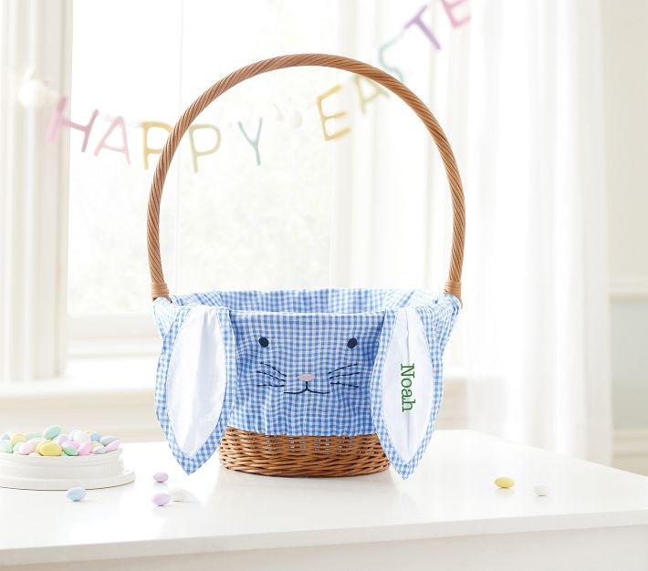 Gingham Bunny Face Easter Basket Liners Pottery Barn Kids