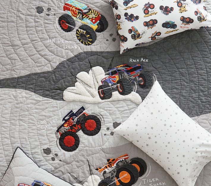 Hot Wheels™ Monster Trucks Quilt & Shams Pottery Barn Kids